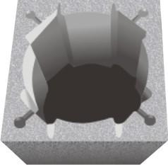 Komínová tvárnica jednoprieduchová Rozmer:360x360x250,vnútorný Ø260,váha 19 kg